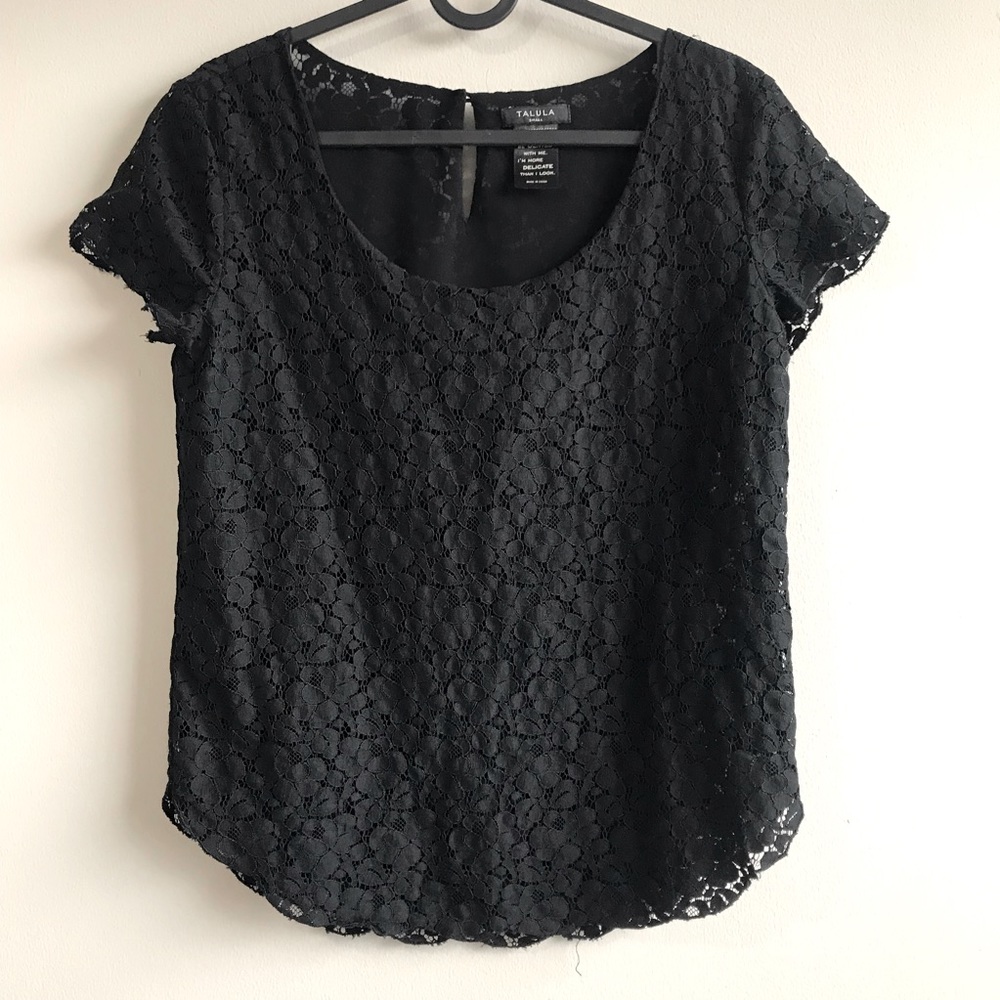 Talula Betsy black lace top size Small